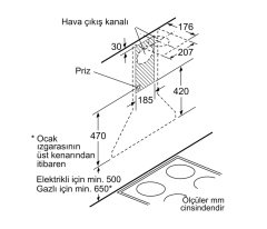 Siemens iQ100 Duvar Tipi Davlumbaz 60 cm paslanmaz çelik LC64PCC50T
