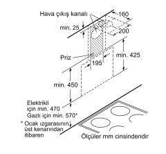 Siemens iQ300 Duvar Tipi Davlumbaz 60 cm Siyah cam dekor LC65KA670T