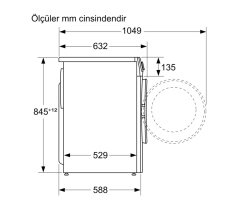Siemens iQ300 Çamaşır Makinesi 10 kg 1200 dev./dak., silver WG52A2XVTR