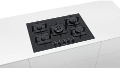 Siemens iQ500 Gazlı Ocak 75 cm sert cam, siyah EP7A6QB10