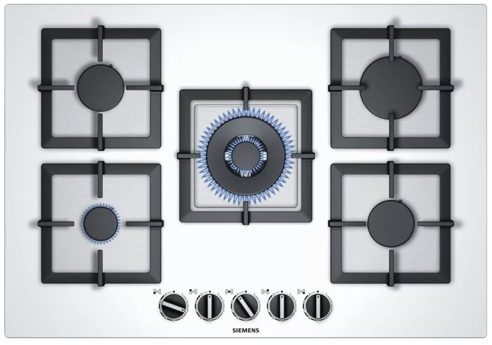 Siemens iQ500 Gazlı Ocak 75 cm sert cam, beyaz EP7A2QB20
