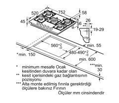 Siemens iQ500 Gazlı Ocak 75 cm sert cam, beyaz EP7A2QB20