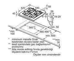 Siemens iQ300 Gazlı Ocak 60 cm sert cam, siyah EN6B6PO10O
