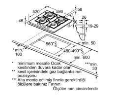 Siemens iQ300 Gazlı Ocak 60 cm sert cam, beyaz EN6B2PO10O