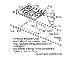 Siemens iQ500 Gazlı Ocak 75 cm Paslanmaz çelik EC7A5RB90