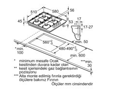 Siemens iQ100 Gazlı Ocak 60 cm beyaz EB6C2PB80O