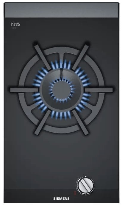 Siemens iQ700 Gazlı Domino Ocak 30 cm cam seramik, siyah ER3A6AD70