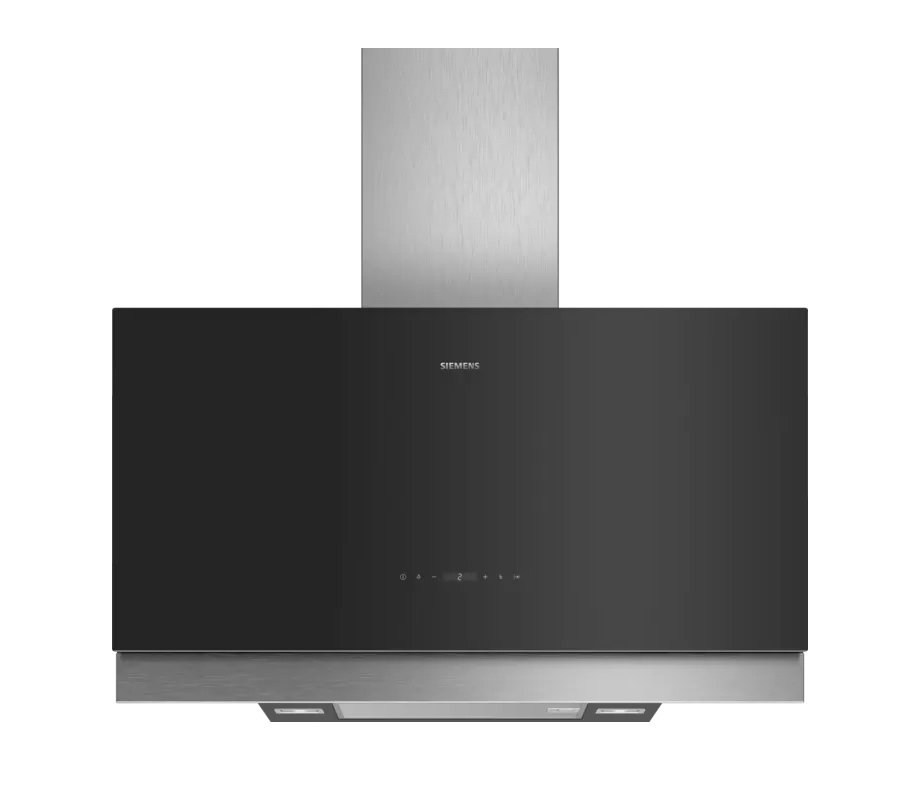 Siemens iQ500 Duvar Tipi Davlumbaz 90 cm Siyah cam dekor LC97FQP60