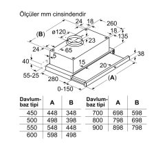 Siemens iQ100 Teleskopik Aspiratör 60 cm gümüş metalik LI63TCA11T