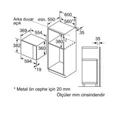 Siemens iQ500 Ankastre Mikrodalga 59.4 x 38.2 cm BE555LMS0