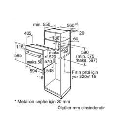 iQ300 Ankastre Fırın 60 x 60 cm paslanmaz çelik HB514FBR0T